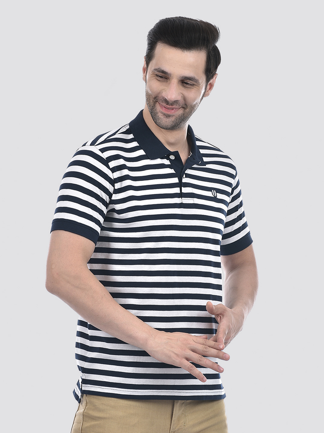 Numero Uno Men Striped Polo T-Shirt